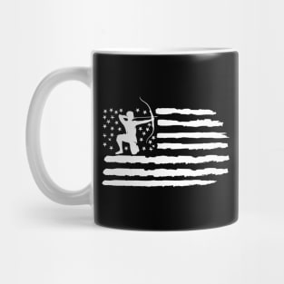 Archery flag design, bowman on usa flag Mug